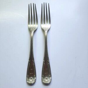 Brazil Silver Salad Fork Lot of 2 Monogram D 6 7/8" Vintage Discontinued Piece